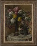 Mark Fisher, Chrysanthemums, oil on canvas circa 1895