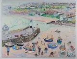 Linda Weir, Waving, St Ives Harbour, oil on canvas