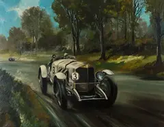 Dion Pears, Early Mercedes Racing Car, oil on canvas