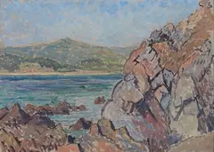 Lucien Pissarro, Bormes les Mimosa, oil on panel