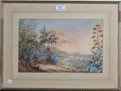 William J. Caparn, Blidali on the Plain of Metidja (North Africa), watercolour with gouache