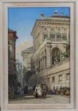 William Wyld, Street in Rome, watercolour with gouache