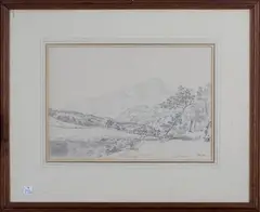 Snowdon by James Ward, pencil and wash, sold Sep 2020