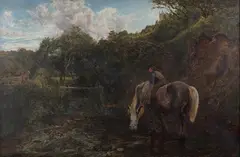 Henry Moore, Horse and Rider in a Landscape, 1862, oil on canvas