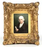 Andrew Robertson, Half Length Portrait of Benjamin West holding a Scroll, watercolour on ivory