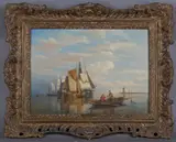 William Raymond Dommersen, Dutch Maritime View, 1881, oil on panel