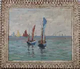 Greville Wood Irwin Harry, Polling for Tunny, oil on board