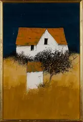 David Humphreys, House in a Landscape, acrylic on board