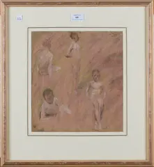 Studies of a Young Boy by Edward Stott, pastel, sold Mar 2020