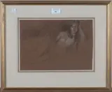Edward Stott, Reclining Female Nude, pastel