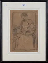 Edward Stott, The Holy Family, chalk