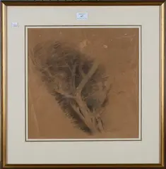 Edward Stott, Tree Study, charcoal with pastel