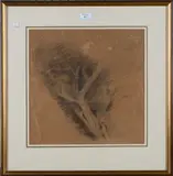 Edward Stott, Tree Study, charcoal with pastel