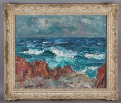 Surf' (Coastal Landscape) by William McTaggart, oil on canvas-board, sold Mar 2020