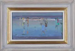 Evening Walkers, Camber by Frederick Cuming, oil on board, sold Mar 2020