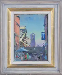 Rialto Bridge' (Venice) by Frederick Cuming, oil on board, sold Mar 2020