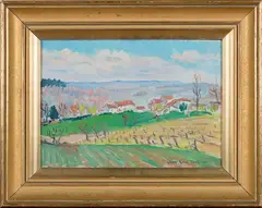 Jean René Truffier, Environs de Nontron, oil on board