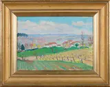 Jean René Truffier, Environs de Nontron, oil on board