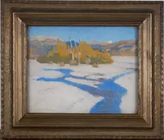 Adrian Stokes, French River Scene, oil on board