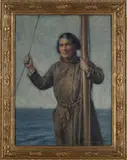 Frank Beresford, Vi, Wife of Cecil N. Brown' (Lady holding onto a Mast), 1929, oil on canvas