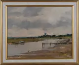 Edward Wesson, View from Morston to Blakeney, Norfolk, oil on canvas