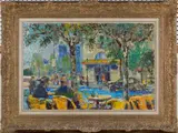 Charles Mozley, Parisian Street Scene, oil on canvas