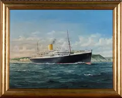Robert G. Lloyd, The Cruise Ship RMS Andes off the Isle of Wight, 2004, oil on board