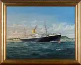 Robert G. Lloyd, The Cruise Ship RMS Andes off the Isle of Wight, 2004, oil on board