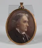 Violet Bowden, Sir Henry Irving' (Oval Miniature Half Length Portrait), watercolour on ivory