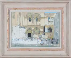 Robert King, Church of the Holy Sepulchre, Jerusalem, watercolour with gouache