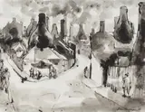 Julian Trevelyan, The Potteries', 20th century pen