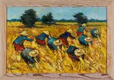 Workers in a Field by Noparat Livisddhi, oil on canvas, sold Dec 2019