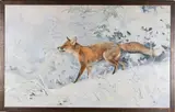 Jonathan Sainsbury, Fox in a Snowy Landscape, oil on canvas