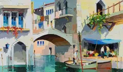 Cecil R. D'Oyly-John, The Moorings, oil on canvas
