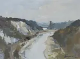 Edward Wesson, The Avon Gorge' (View of the Clifton Suspension Bridge, Bristol), oil on canvas