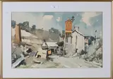 Edward Wesson, Landscape with Industrial Buildings, watercolour