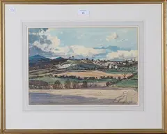 Claude Muncaster, Spring coming among the Welsh Hills, watercolour