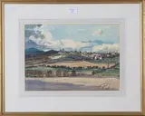 Claude Muncaster, Spring coming among the Welsh Hills, watercolour