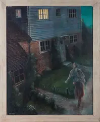 Peter Messer, The White Cottage, tempera on board