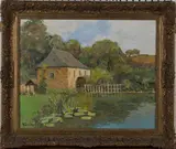 André Beronneau, Old Mill, Brittany, oil on canvas