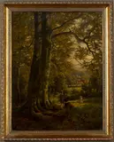 William Greaves, Children under a Tree within a Landscape with Distant Farm, oil on canvas