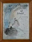 John Stanton Ward, La Traviata, 1981, pen and ink with watercolour