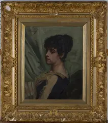 Filippo Baratti, Portrait of a Lady with a Fan, oil on canvas