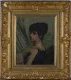 Filippo Baratti, Portrait of a Lady with a Fan, oil on canvas