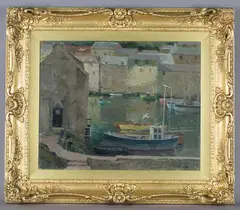 J.M. Charles, Polperro Harbour, Cornwall, 1952, oil on canvas