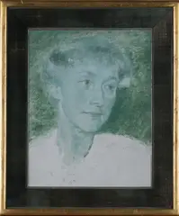 Oliver Messel, Head Study of Mrs Maud Messel, oil on canvas-board