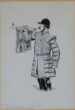 Ernest Howard Shepard, Six o'clock Call' (Study of a Royal Trumpeter), pen and ink