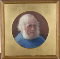 Portrait of a Bearded Gentleman, probably a Fisherman by Henry M. Terry, tondo watercolour, sold Sep 2019