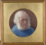 Henry M. Terry, Portrait of a Bearded Gentleman, probably a Fisherman, tondo watercolour