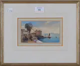 Thomas Charles Leeson Rowbotham, Italian Lake Scene, 1868, watercolour